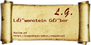 Löwenstein Gábor névjegykártya